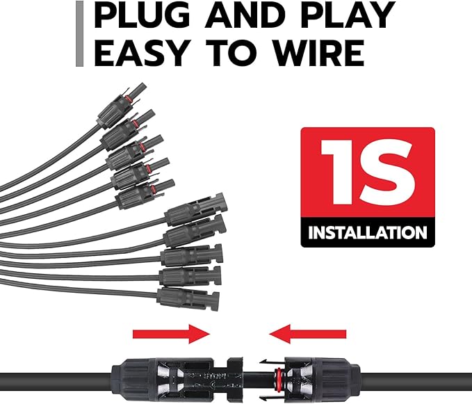 1 Pair Solar Connectors Y Branch,1 to 5 Solar Parallel Connector for Solar Panels,30A 1000V Solar