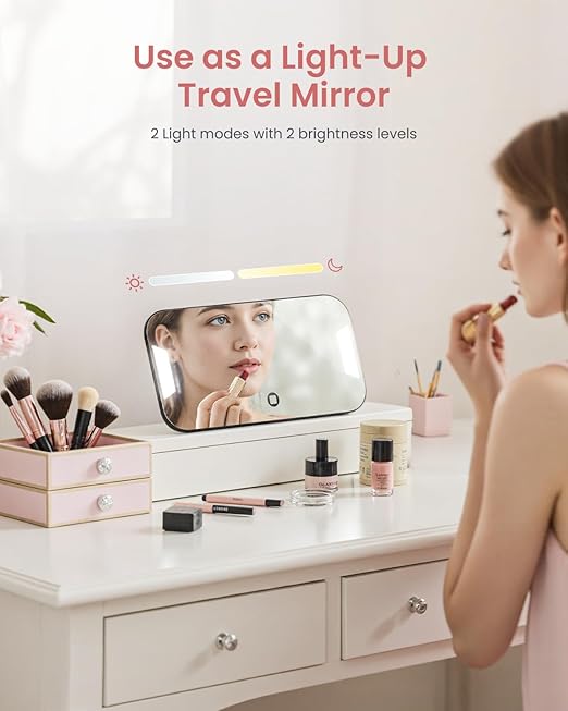 RENPHO Portable Rechargeable Scale for Body Weight, Travel Weight Scale with Travel Makeup Mirror