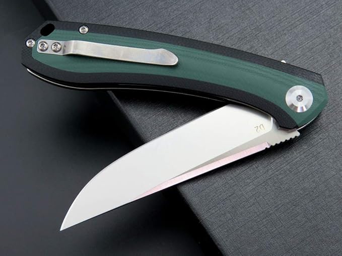 Eafengrow EF947 EDC D2 Folding Knife, G10 Handle Ball Bearing Folder with Locking Liner EDC Flipper