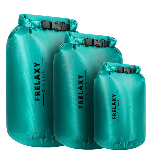 Frelaxy Waterproof Dry Bag 3 Pack, Lightweight Ripstop Dry Sack Set