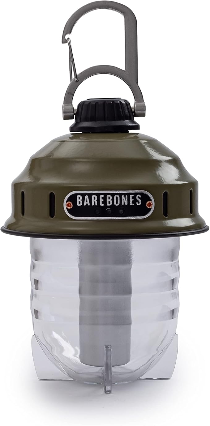 Barebones Beacon Hanging Light ??Olive Drab, Rechargeable LED Camping Lantern with Adjustable