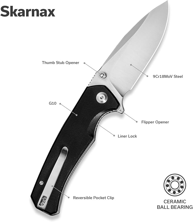 SENCUT Skarnax Pocket Knife for Men, Folding Knife with 3.79" 9Cr18MoV Blade & G10 Handle