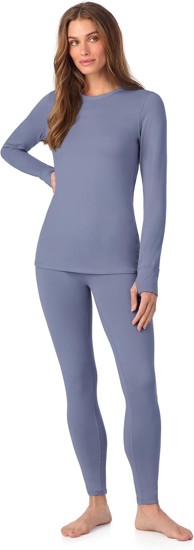 Cuddl Duds Womens Fleece Lined Thermal Base Layer Set – Long Sleeve Shirt & Leggings for Cold