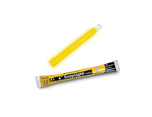 Cyalume Yellow Emergency Glow Sticks - Premium 6??SnapLight Survival Glow Sticks with 8 Hour