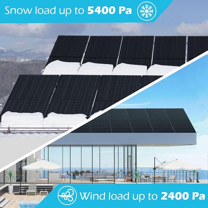 SUNGOLDPOWER 2pcs 370W Solar Panels Monocrystalline, Grade A Solar Cell, Waterproof IP68, High