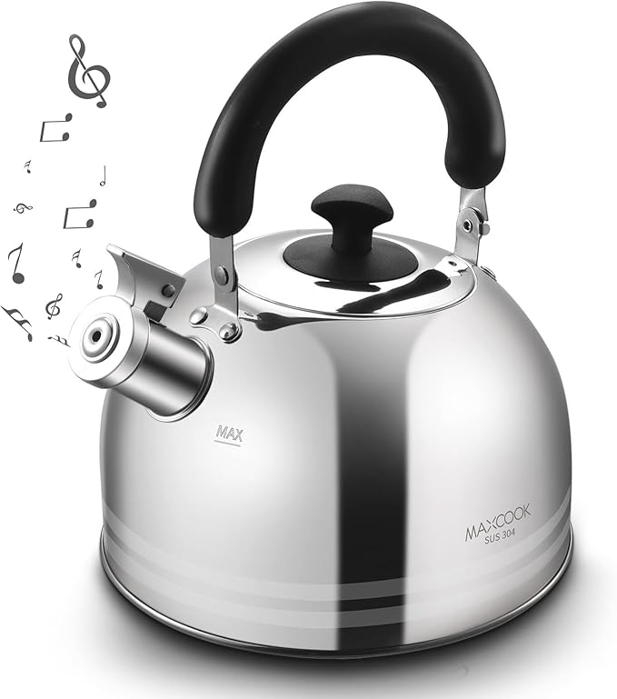 Whistling Tea Kettle, 3.17 Quart/3L Stainless Steel Tea Pot, Stove Top Tea Kettle，Induction