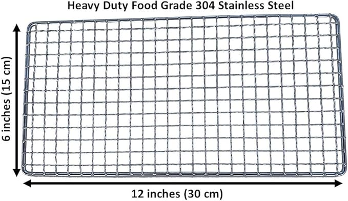 Portable Bushcraft Stainless BBQ Cooking Grill Grate, Bamboo Cutting Board, Burlap Bag, Mini Knife