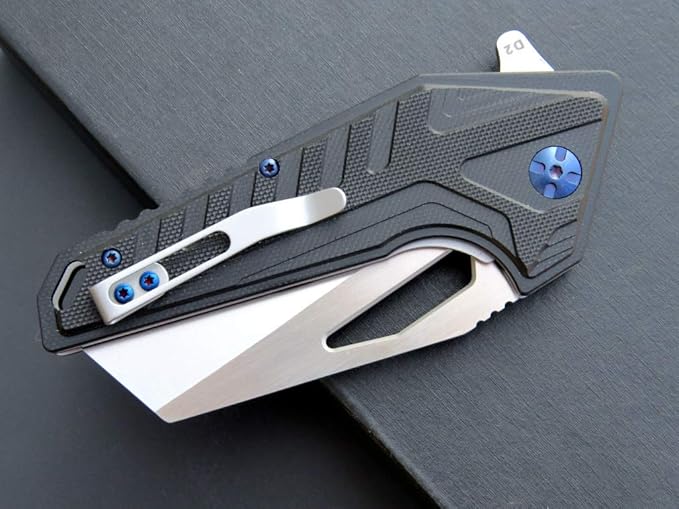 Eafengrow EF933 Pocket Folding Knife EDC D2 Steel Blade Knives G10 Handle Pocket Clip EDC Knife