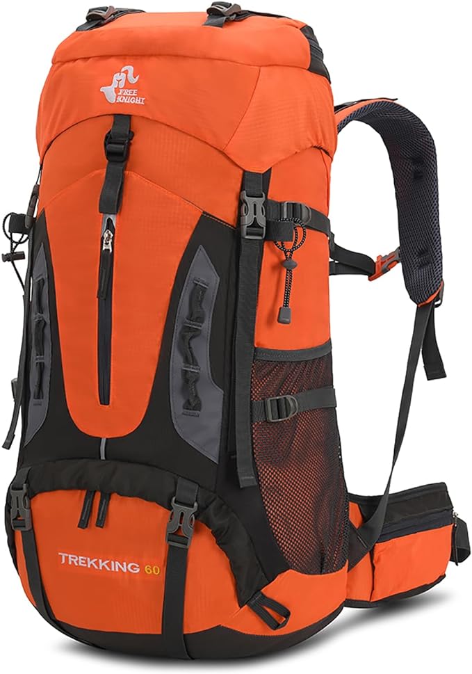 Bseash 60L Hiking Camping Backpack with Rain Cover, Waterproof Large Capacity Outdoor Sport Travel