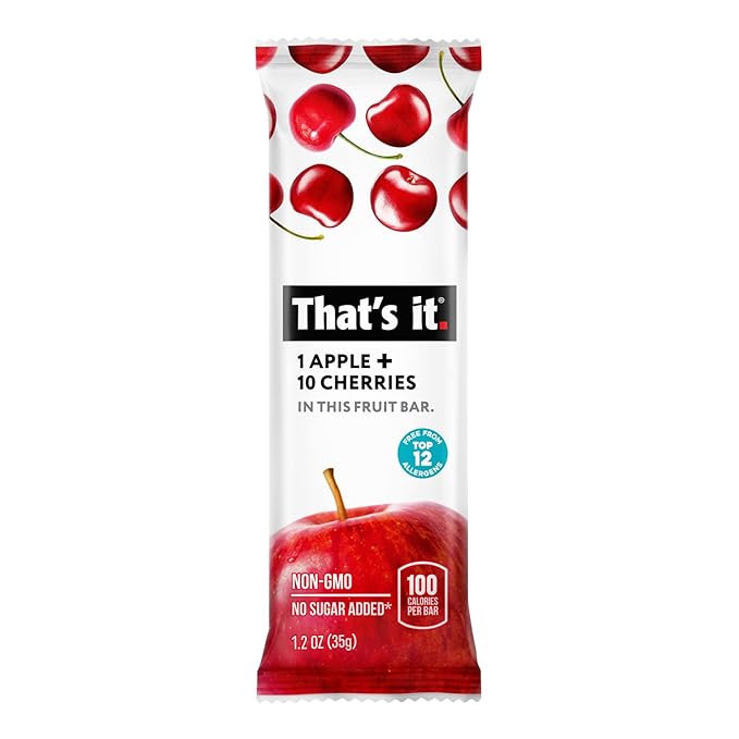 That's it. Fruit Bars 12 Variety Pack 100% Natural Real Fruit Bar, High Fiber Vegan, Gluten Free