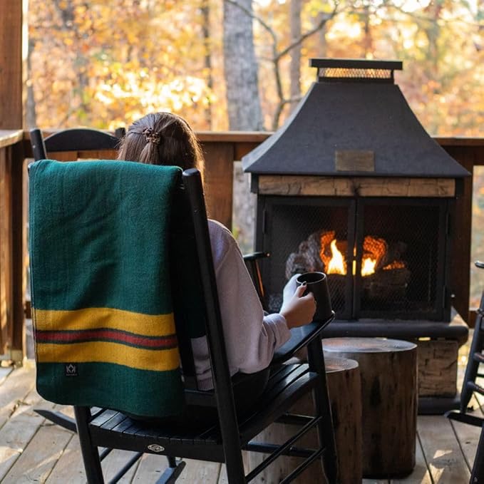 Arcturus Rainier Wool Blanket - 4.5lbs Warm, Heavy, Washable, Large | Great for Camping, Outdoors