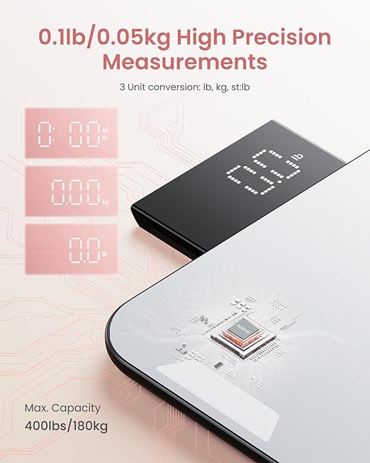 RENPHO Portable Rechargeable Scale for Body Weight, Travel Weight Scale with Travel Makeup Mirror