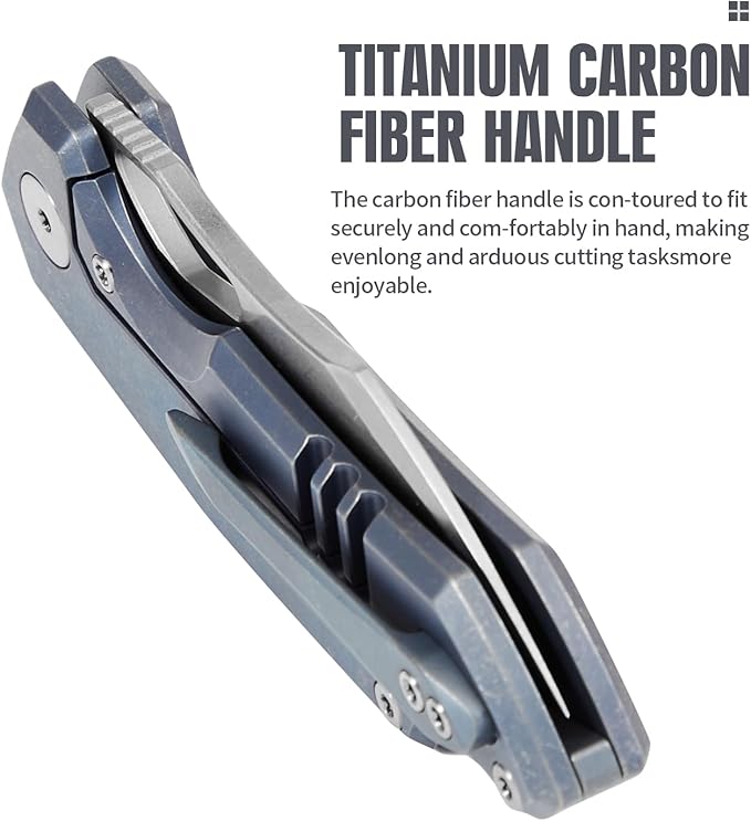 Folding Knife pocket knife EDC Knife With Clip Survival knife Camping knife - M390 Steel Titanium