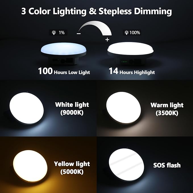 Camping Lantern 10500mAh Rechargeable Battery, 30W Ultra Bright LED Hanging Light with 3 Modes