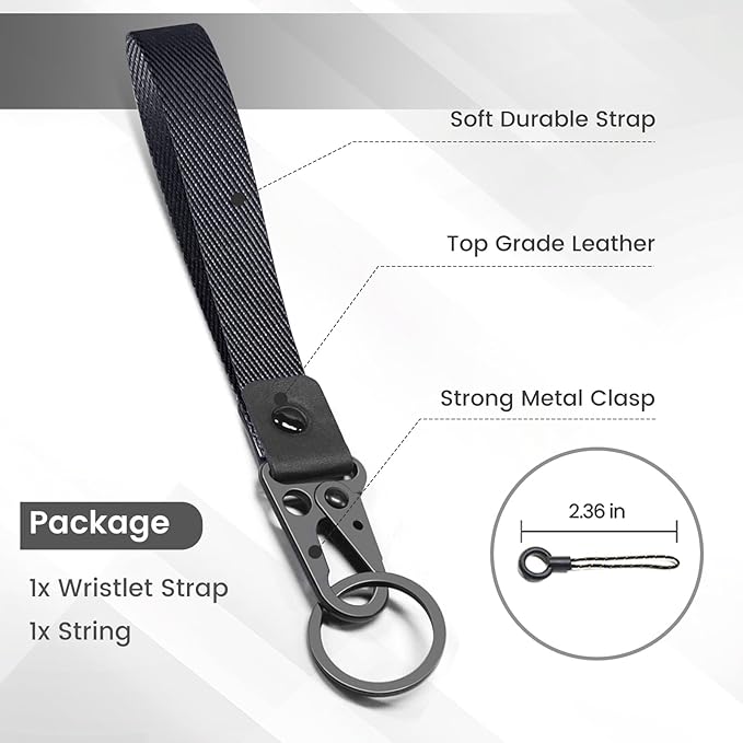 ABLAZE Wristlet Strap for Keys, Hand Wrist Lanyard Durable Key Chain Wristlet Lanyard for Men and