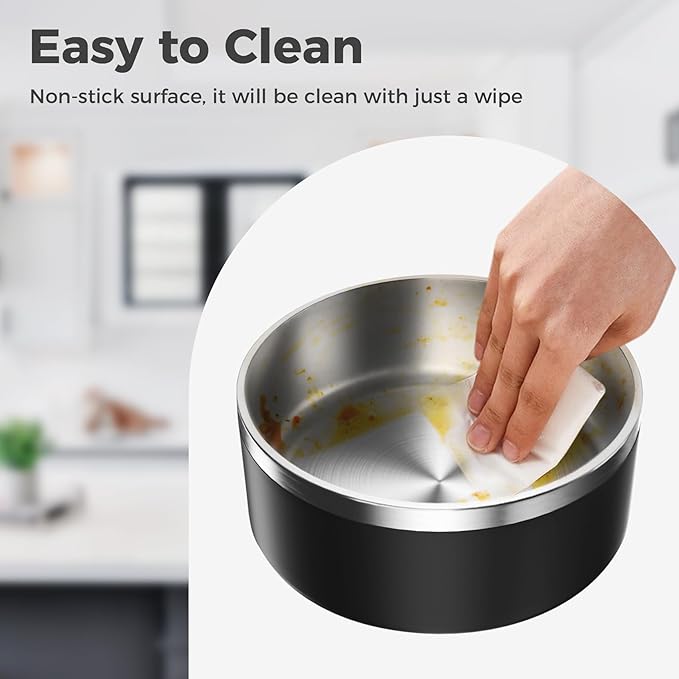 Dog Bowl, Stainless Steel Dog Food and Water Bowl with Non Slip Quiet Bottom, Easy to Clean
