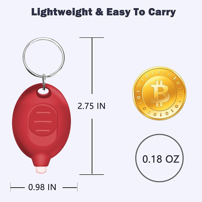 Mini LED Keychain Flashlight, Portable Pocket Flashlight with Red Shell (6PCS)
