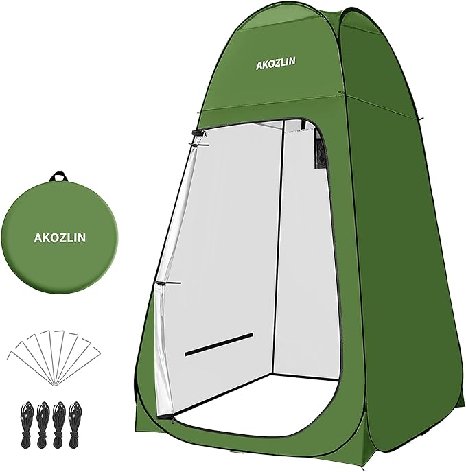 AKOZLIN Portable Pop Up Shower Tent Instant Privacy Dressing Changing Tent Outdoor Shower Room Camp