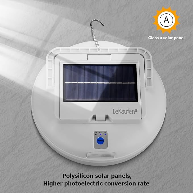 4500LM Solar Camping Light - Portable Camping Lantern Hanging Waterproof Tent Lights, Bright USB