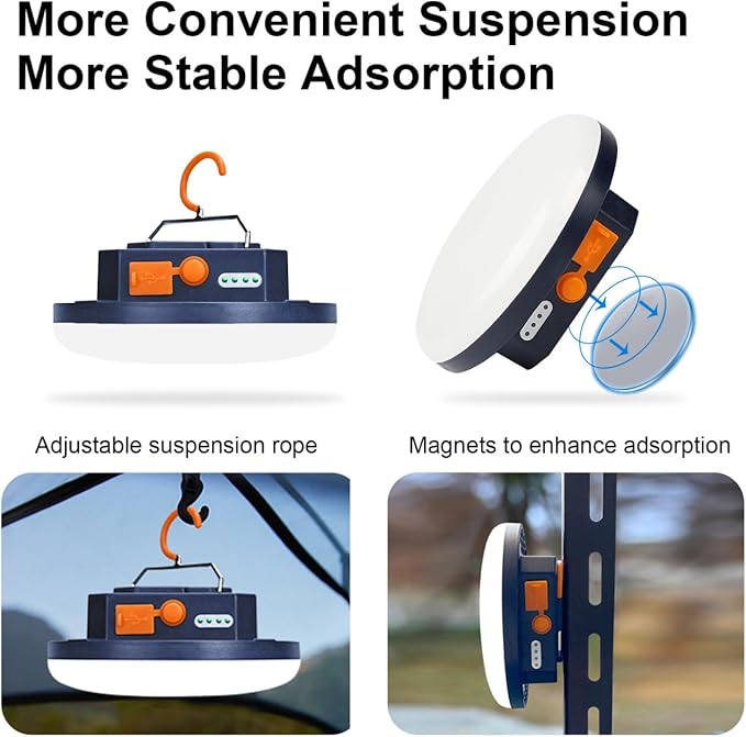 2025 Red Light Insect-Proof Camping Lamp10000mAh Rechargeable 3000LM Tent Camping Light, 6500K