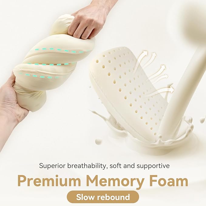 HIKEMAN Camping Memory Foam Pillow - Ultralight Travel Backpacking Ergonomic Pillow with Removable