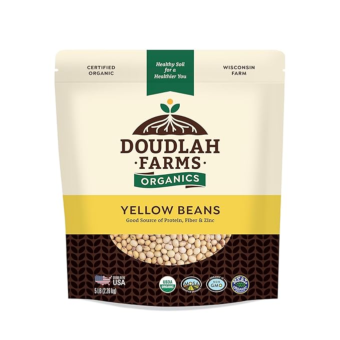 Organic Yellow Canary Beans 5 lb - Non-GMO, USDA Organic, Tested Clean Certified, Vegan - Rich in