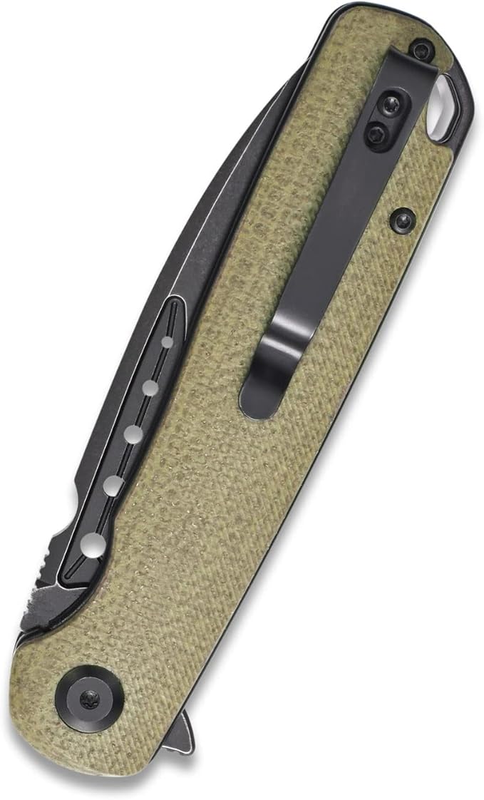 Sitivien ST131 Folding Knife,D2 Blade Micarta Handle EDC Tool Knife with Liner Lock for Outdoor