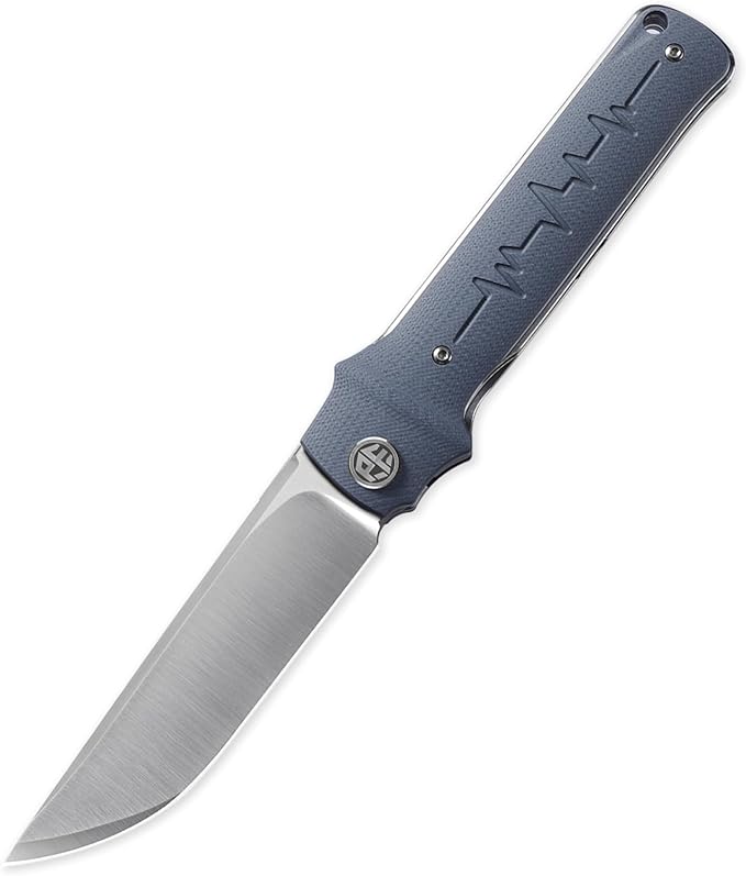 Petrified fish PFB04 Tena Folding Knife, 3.82" D2 Steel Satin Blade G10 Handle Pocket Folding knife