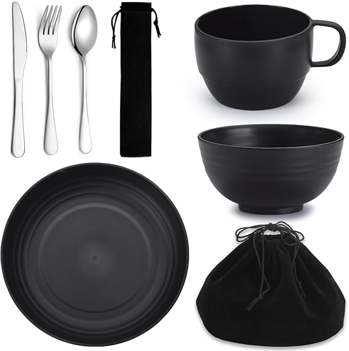 Berglander Camping Mess Kits, Silverware Set Spoons Forks Knives, Camping Essentials Gear