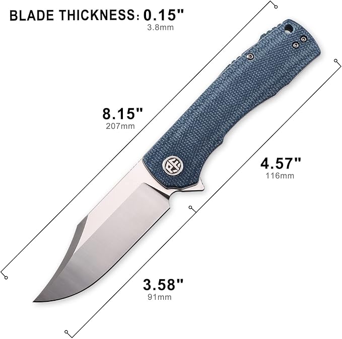 Petrified fish PFP03 Victor,3.58" K110 Satin Blade,140g Micarta Handel Flipper Liner lock Folding