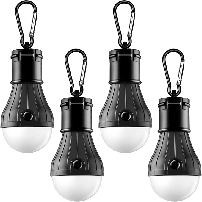 Portable LED Tent Lamp Emergency Lights with Hook, Hurricane Bulb Lantern Equipment for Camping