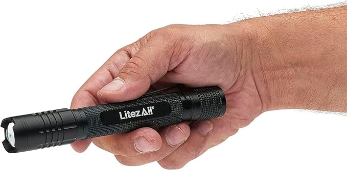 LitezAll 280 Lumen Tactical Flashlight, Compact LED Pocket Flashlight for Everyday Carry, Battery