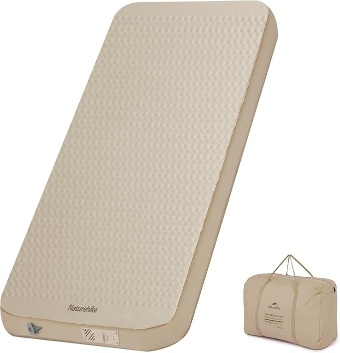 Naturehike 4.72’’ Thick Self-Inflating Sleeping Pad with Lighter Foam and Electric Pump, 45s Fast