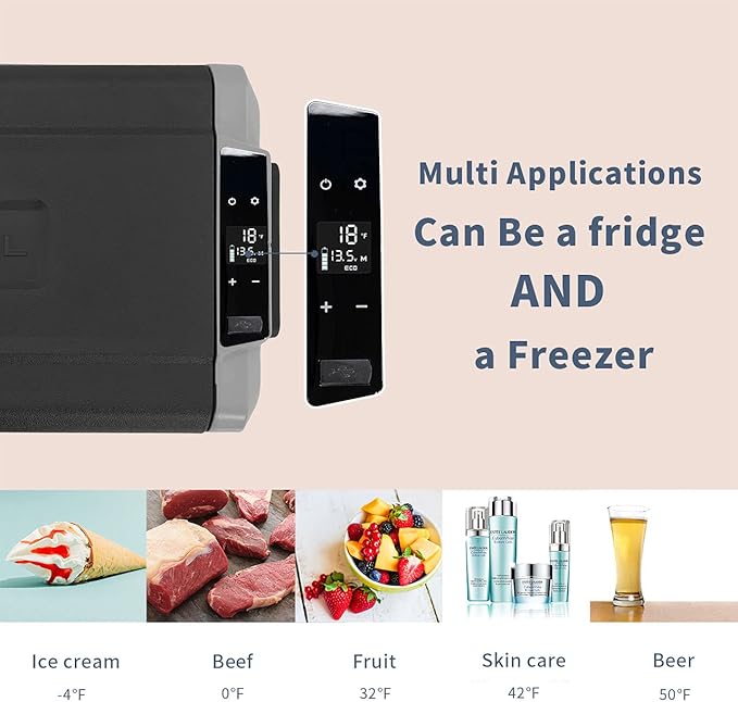 Alpicool LGT60 Dual Temperature Control 12 Volt Refrigerator 63 Quart Portable Car Fridge Freezer