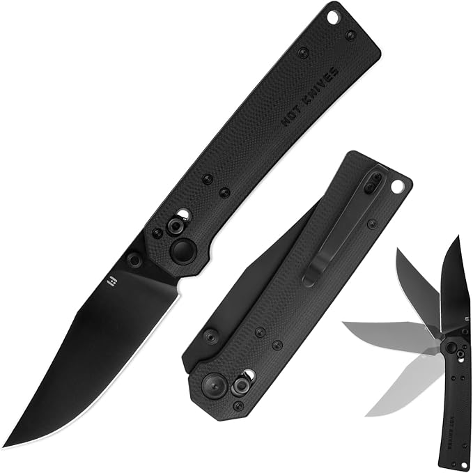 Pathwright Folding Knife, 3.54" Swedish 14C28N Blade G10 Handle with Crossbar Lock Pocket Knife