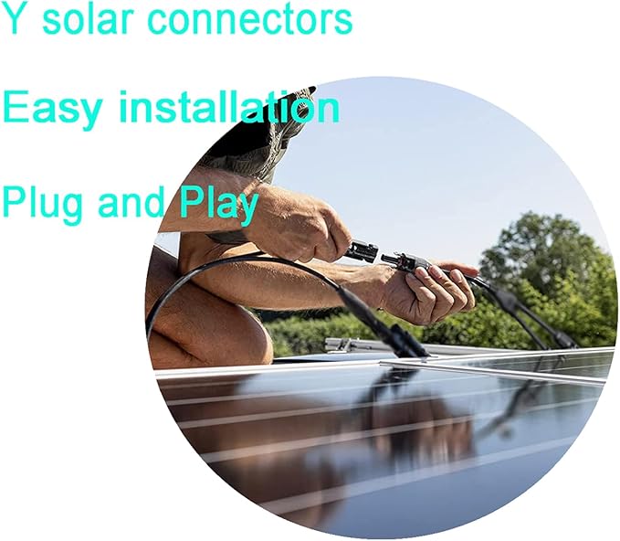 Y Solar Connector 1 to 2 Solar Y Branch Parallel Cable,Solar Male Female Connector Adapter,4 mm²