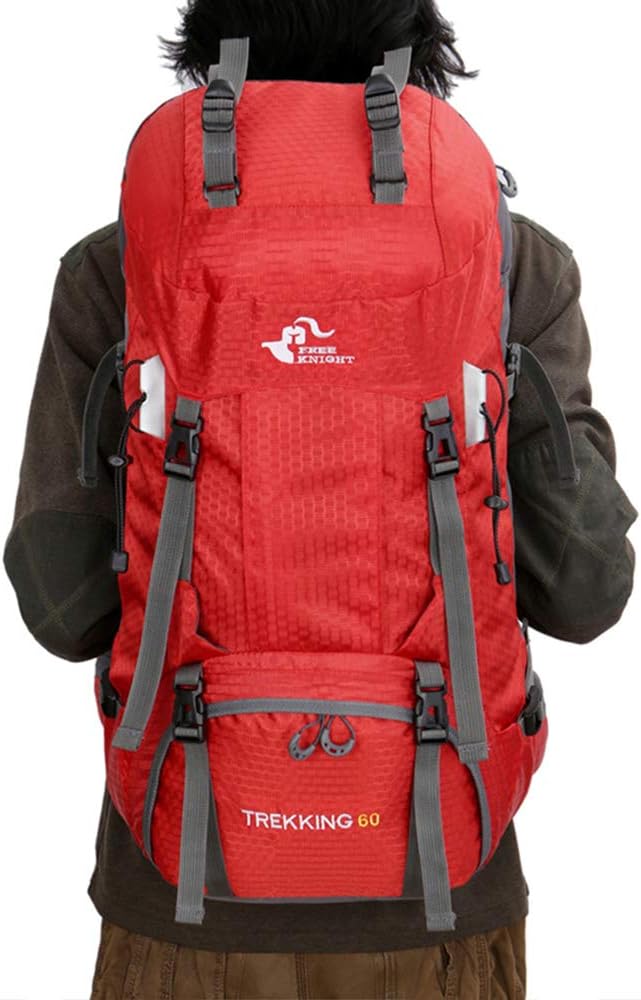 Bseash 60L Waterproof Hiking Camping Backpack with Rain Cover, Large Outdoor Sport Travel Daypack