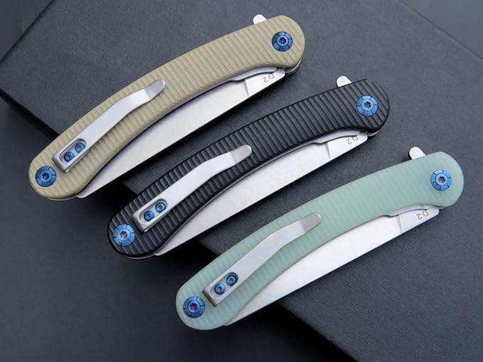 Eafengrow EF939 Folding Pocket Knife with D2 Steel Blade G10 Handle; EDC Pocket Folding Knife for