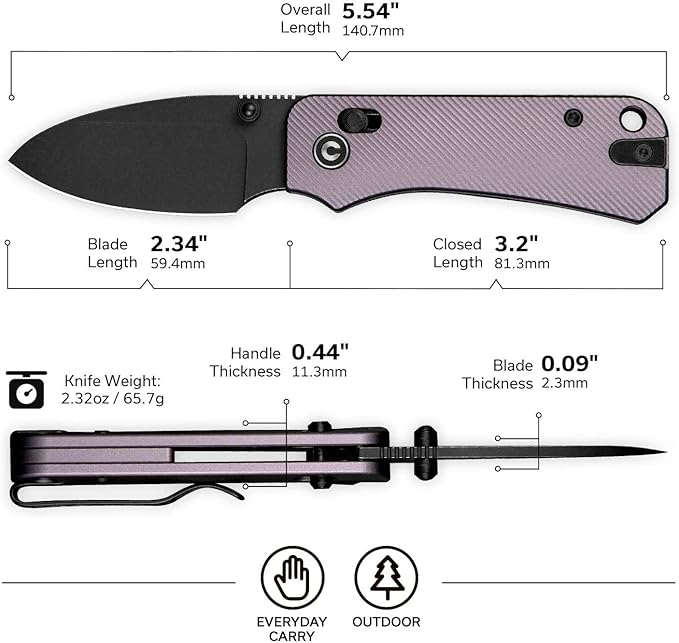 CIVIVI Small Pocket Knife for EDC, Baby Banter 2 Crossbar Lock folding Knife with 2.34" Nitro-V