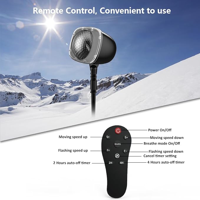 Christmas Snowfall Projector Lights,FLEVO Waterproof Snowfall LED Light Projector,Outdoor Indoor