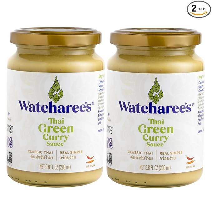 Watcharee's Thai Curry Simmer Sauces - Green Curry | Authentic Thai Recipe, Vegan, Non-GMO