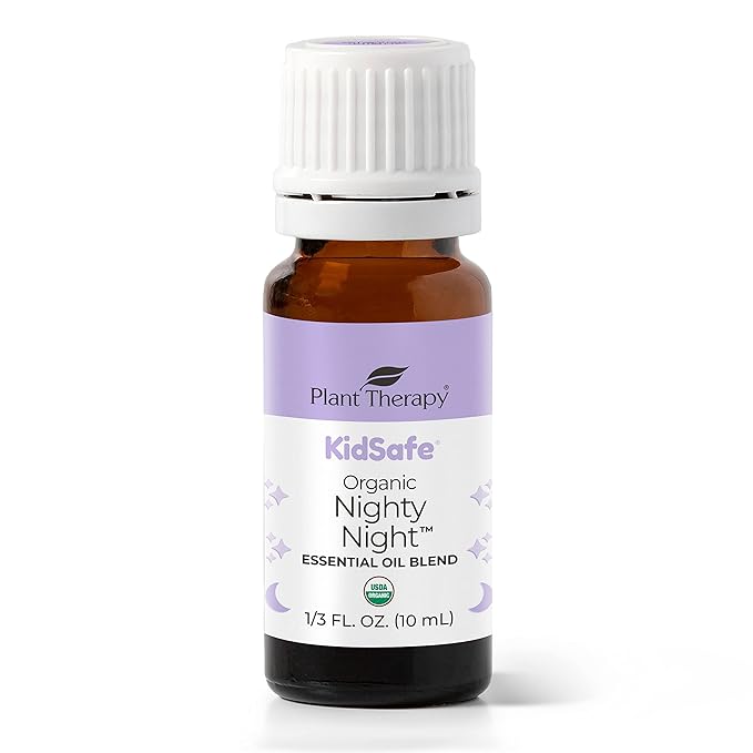 Plant Therapy KidSafe Organic Nighty Night Essential Oil Blend for Sleep 10 mL (1/3 oz) 100% Pure