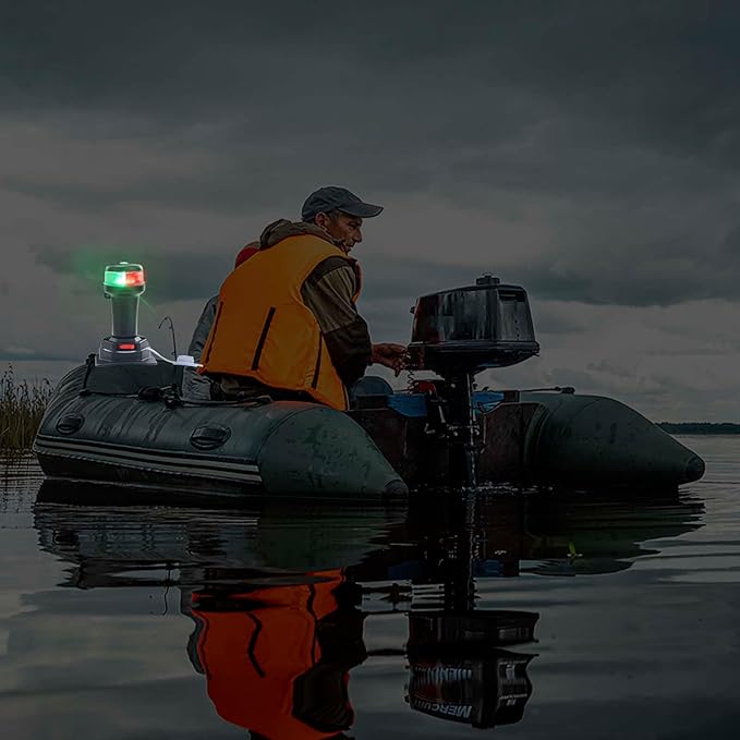 Kayak Battery Portable Navigation LED Lights Multi- Adaptors 3AA Battery Inflatable Boat Surface
