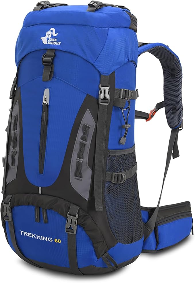Bseash 60L Hiking Camping Backpack with Rain Cover, Waterproof Large Capacity Outdoor Sport Travel