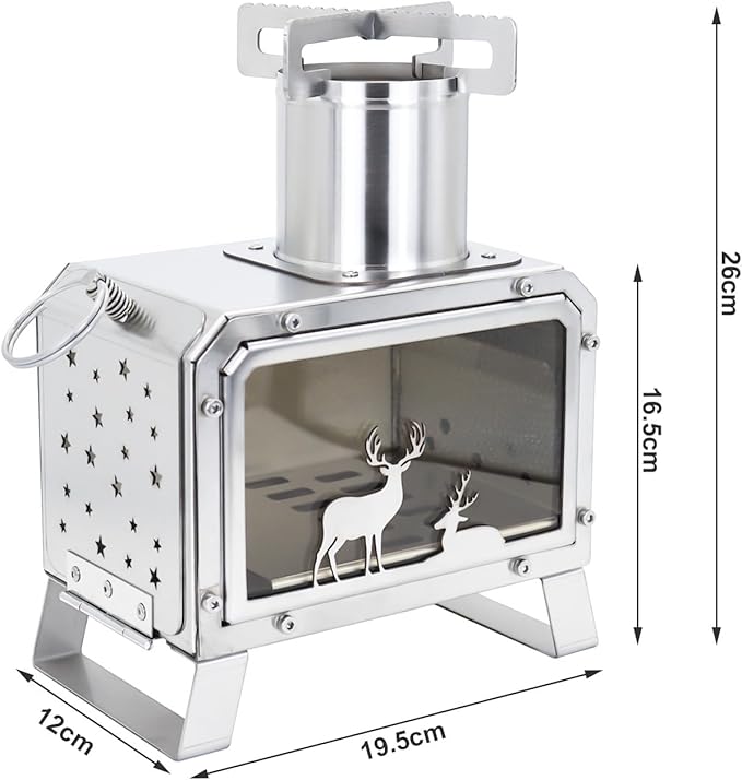 Portable Outdoor Camping Stove for Backpacking BBQ Hiking Picnic Cooking Stainless Steel Fire