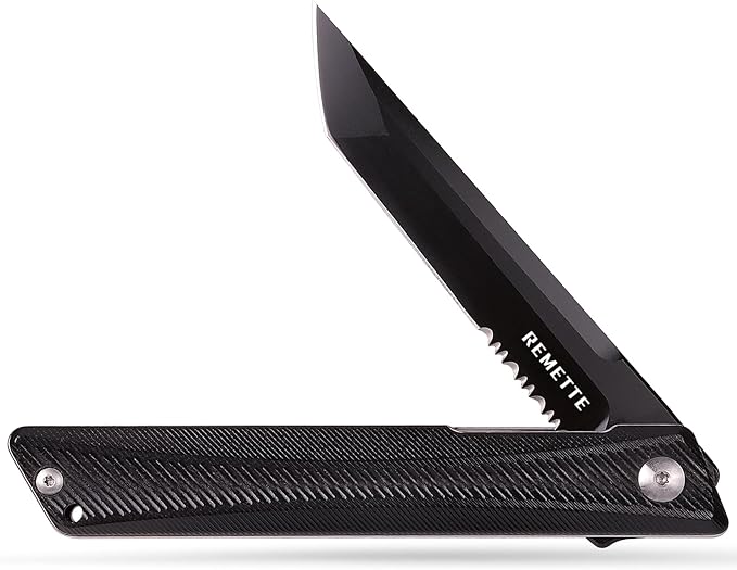 Pocket Knife GD22K, Flipper Open D2 Steel Tanto Folding knife with Durable G10 Handle,Men Women