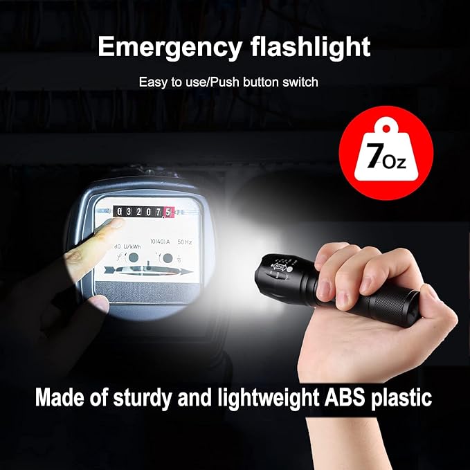 USB Rechargeable Flashlights, 8381 High Lumens Lights, 3 Modes, Zoomable & Waterproof Super Bright