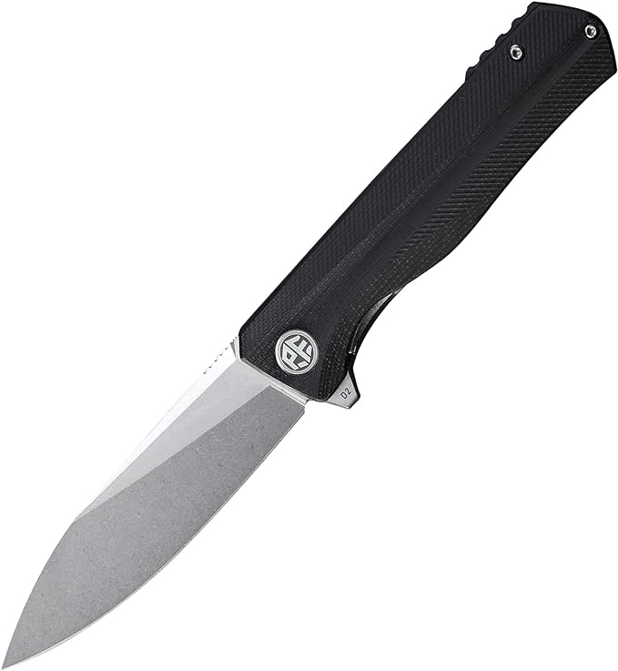 Petrified fish G10 handle D2 steel blade 2CR13 liner ball bearing flipper folding knife camping