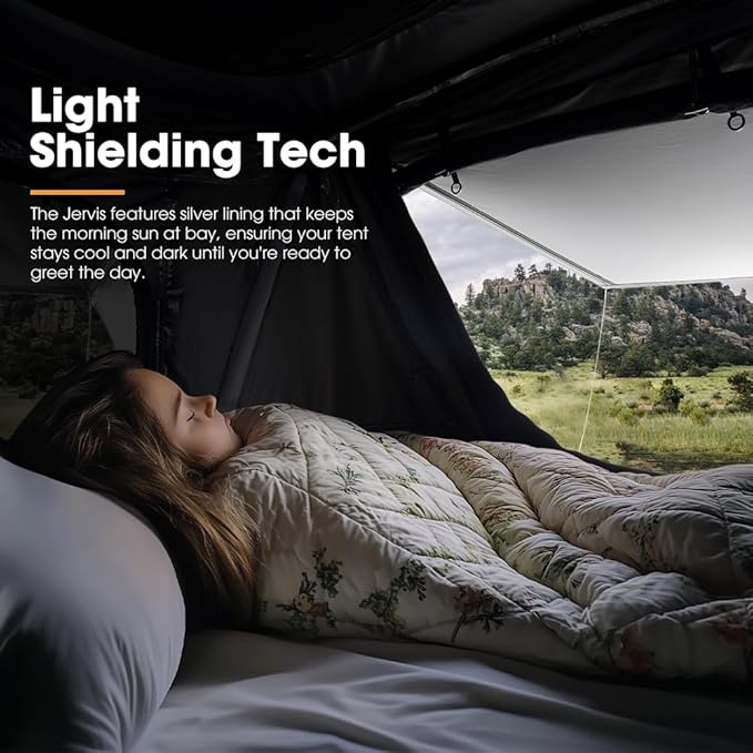 Sanhima Rooftop Tent Hard Shell - Jervis Overland Aluminium ABS Roof Top Tent w/Stargaze Window &