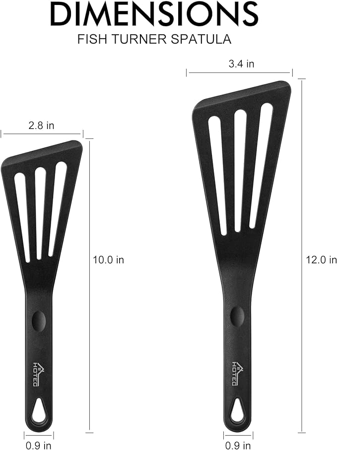 HOTEC 600??Heat Resistant Silicone Slotted Fish Turner Spatula Set, BPA Free Flipper Cooking